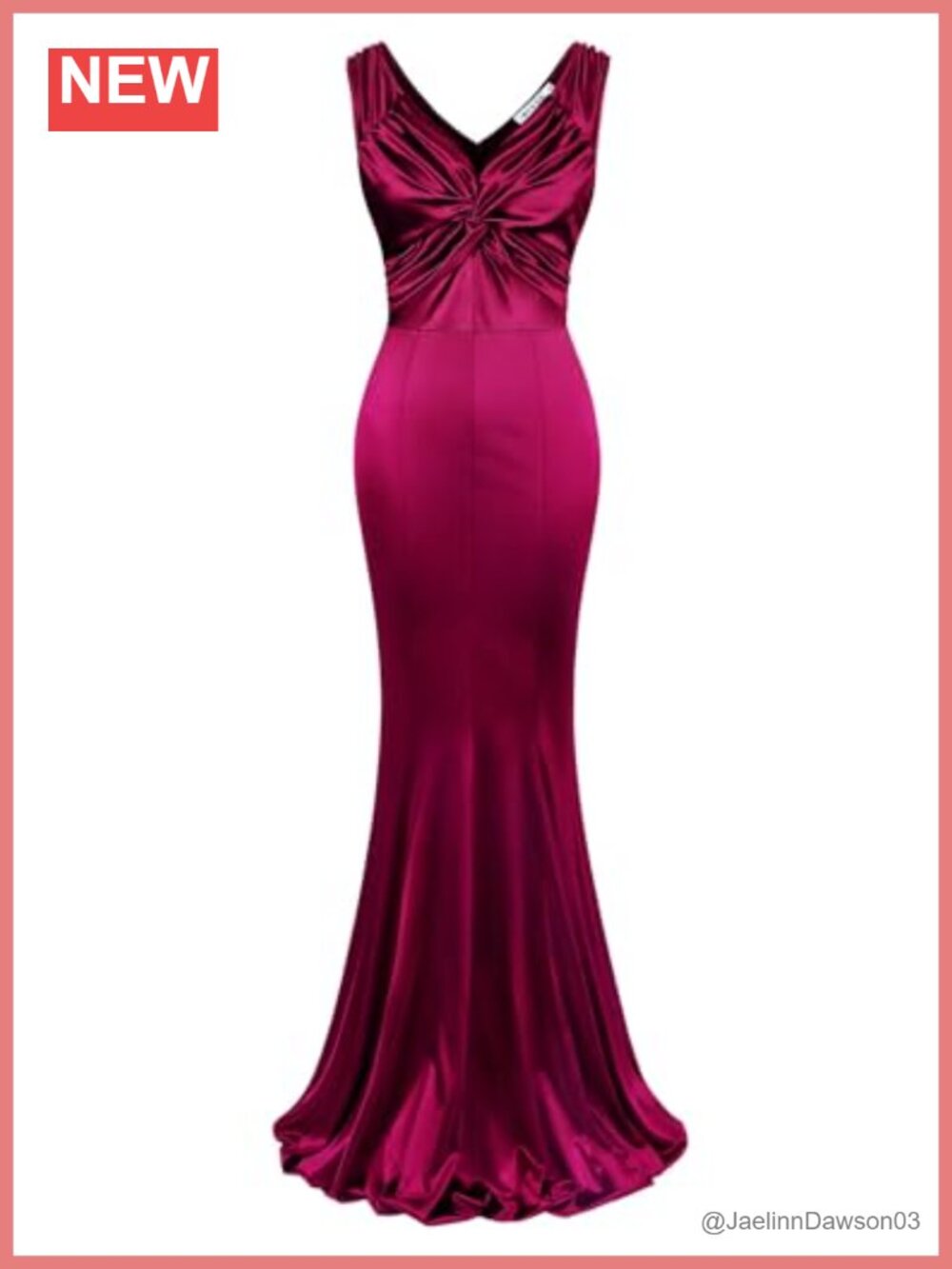 Sleeveless Ruffle V Neck Mermaid Hem Cocktail Evening Gown Dress